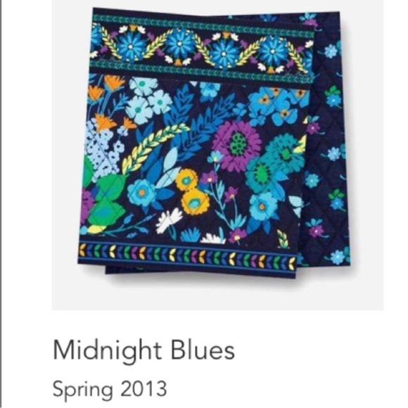 Vera Bradley Retired Midnight Blues Large Tote Bag with Matching Crossbody Bag - Picture 9 of 9
